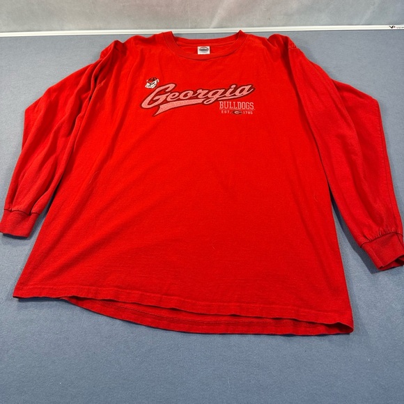 Delta Pro-Weight Georgia Bulldogs Red Long Sleeve Shirt Size Large - Picture 1 of 4